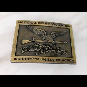 Vintage Belt Buckle | Brass NRA  America Founded